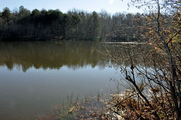 the lake at Crowders Mountain